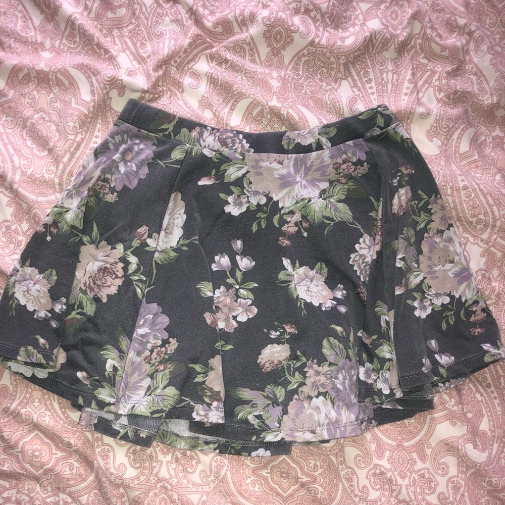 Grey, floral skirt